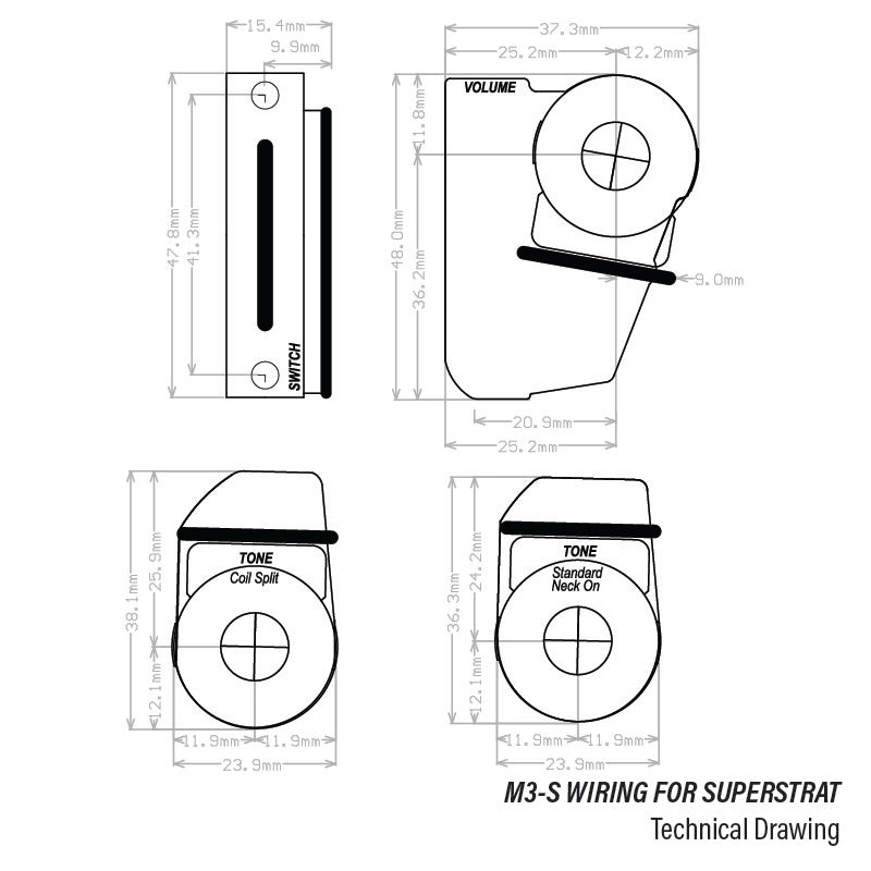 M3-S | S-Style Wiring for HSS, HSH, HHH, SSS Superstrat