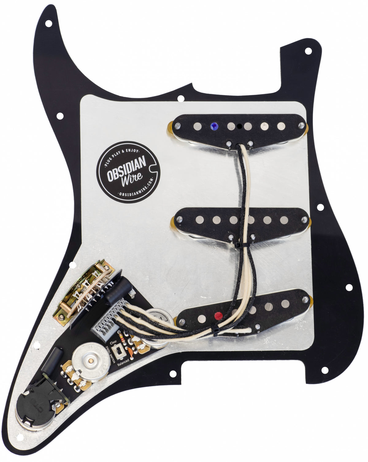 Static Pickguard Loaded Pickguard for Strat® | Custom Built by ObsidianWire
