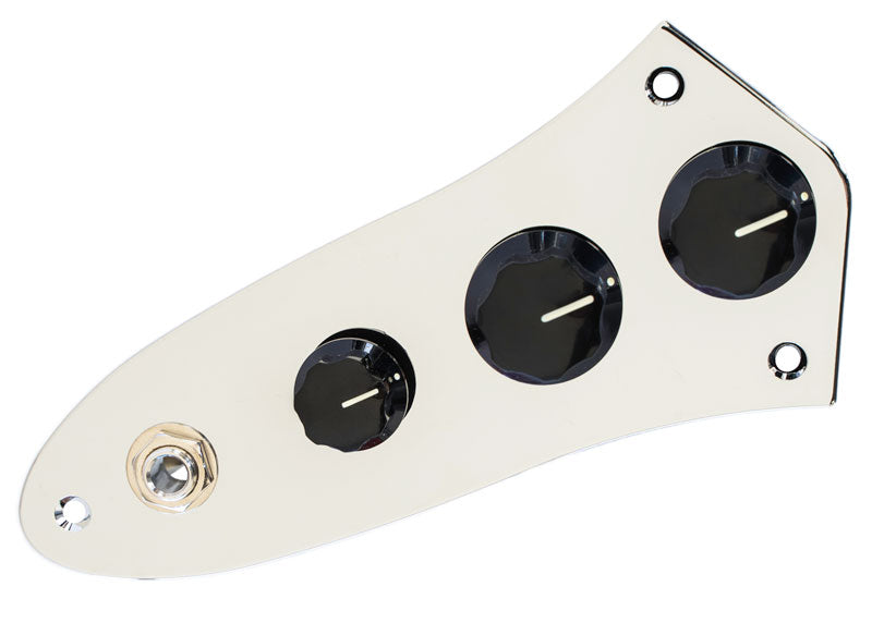 ベース ObsidianWire Jazz Bass Jazz Bass Loaded Control Plate Chrome | ObsidianWire Solderless