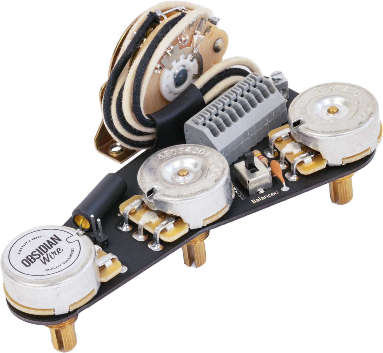 ObsidianWire Vintage Stratocaster Electronics Kit for Stratocaster Gen 2 Model with adjustable volume control voice